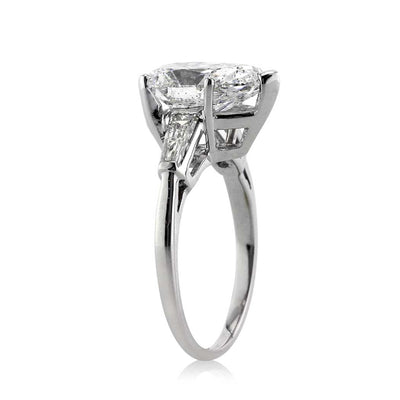 4.16ct Pear Shaped Diamond Three-Stone Engagement Ring