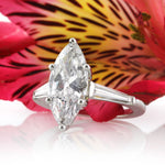 3.45ct Marquise Cut Diamond Engagement Ring
