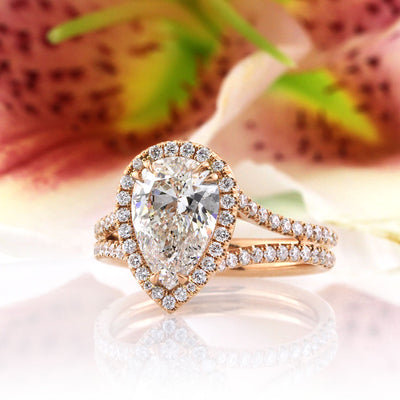 2.43ct Pear Shaped Diamond Engagement Ring