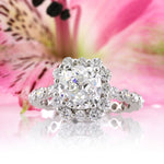 3.50ct Old Mine Cut Diamond Engagement Ring