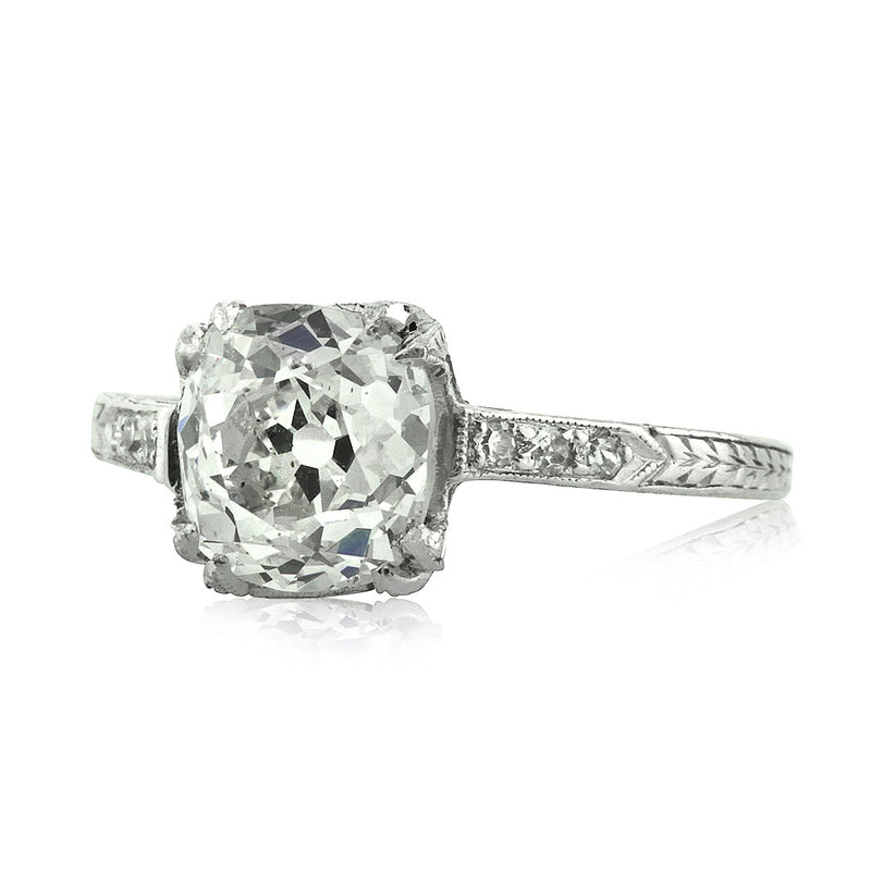 2.12ct Old Mine Cut Diamond Engagement Ring