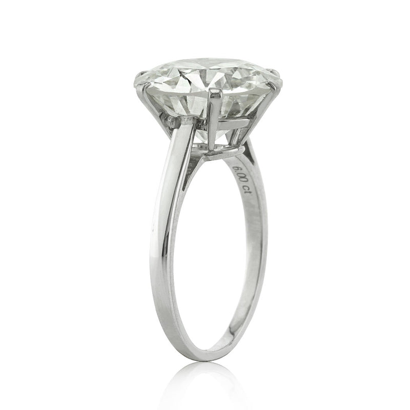 5.99ct Old European Cut Diamond Solitaire Engagement Ring