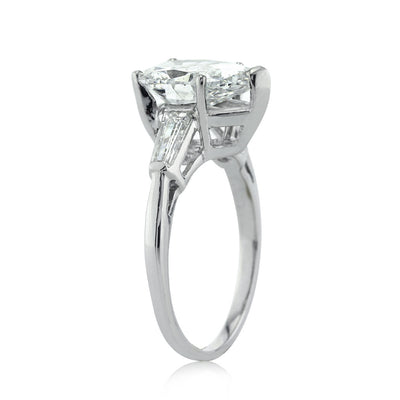 3.35ct Pear Shaped Diamond Three-Stone Engagement Ring