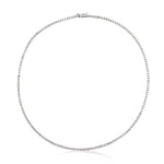 6.45ct Round Brilliant Cut Diamond Tennis Necklace in 18k White Gold