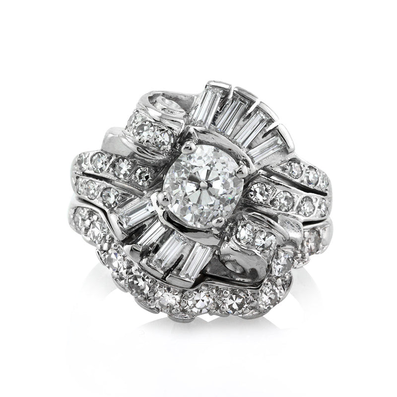 2.13ct Old Mine Cut Diamond Engagement Ring