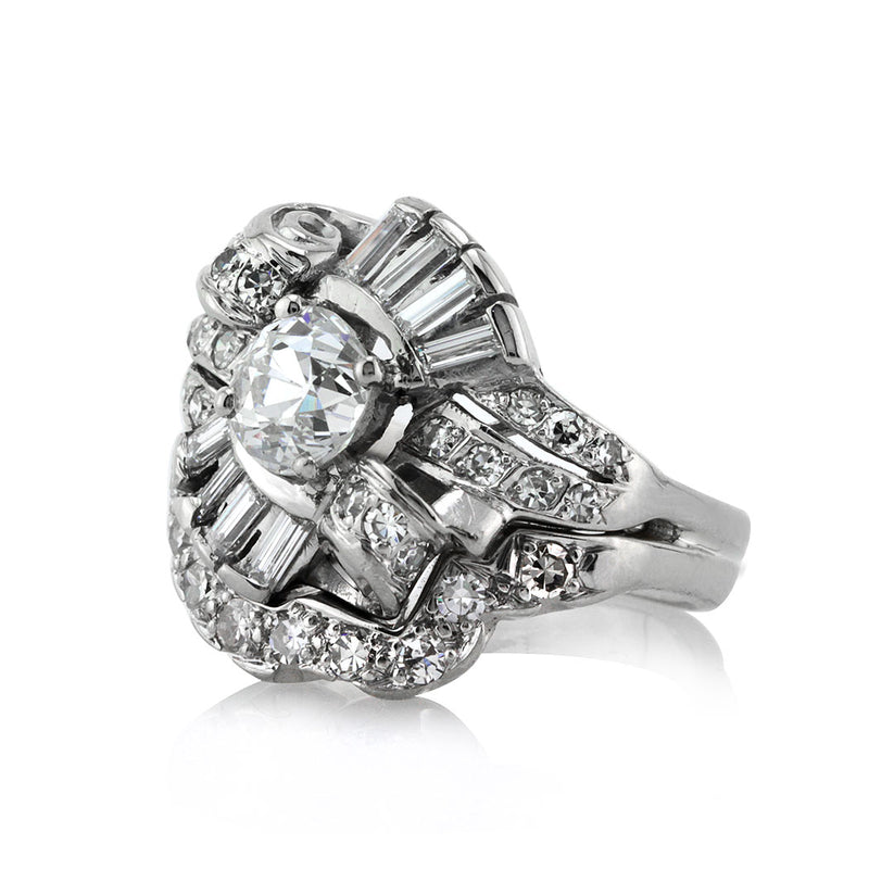 2.13ct Old Mine Cut Diamond Engagement Ring