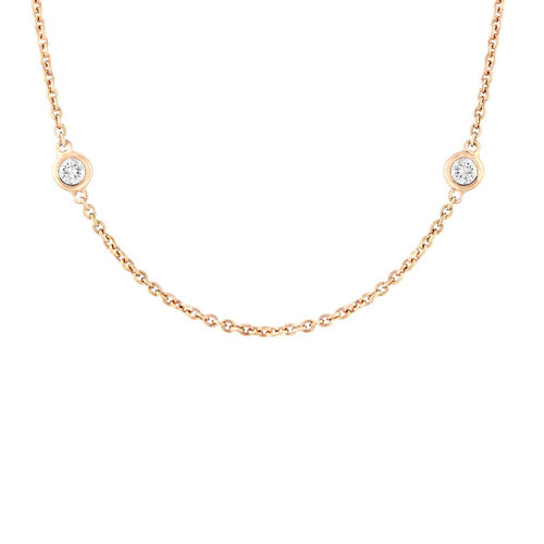 0.77ct Round Brilliant Cut Diamonds by the Yard Necklace in 14k Yellow Gold