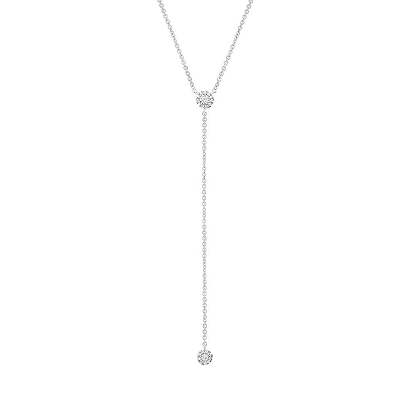0.12ct Round Cut Diamond Hanging Chain Necklace in 14k White Gold