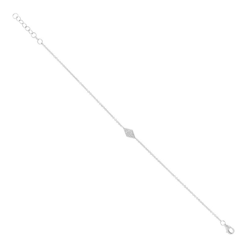 0.06ct Round Cut Diamond Kite Bracelet in 14k White Gold