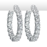 5.05ct Round Brilliant Cut Diamond Hoop Earrings in 14k White Gold