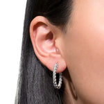 2.80ct Round Brilliant Cut Diamond Hoop Earrings in 14k White Gold