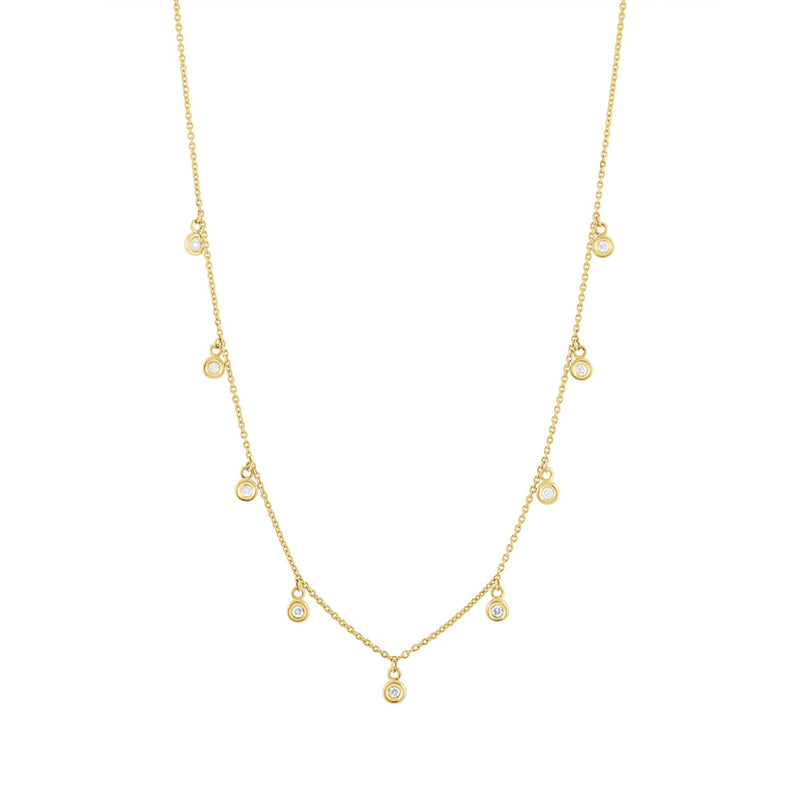 0.22ct Round Cut Diamond Necklace in 14k Yellow Gold