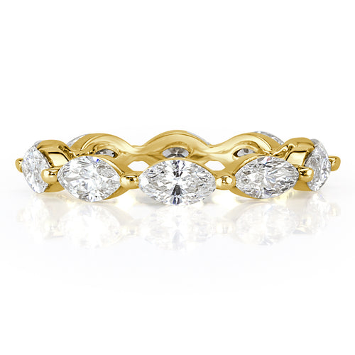 1.95ct Marquise Cut Diamond Eternity Band in 18k Yellow Gold