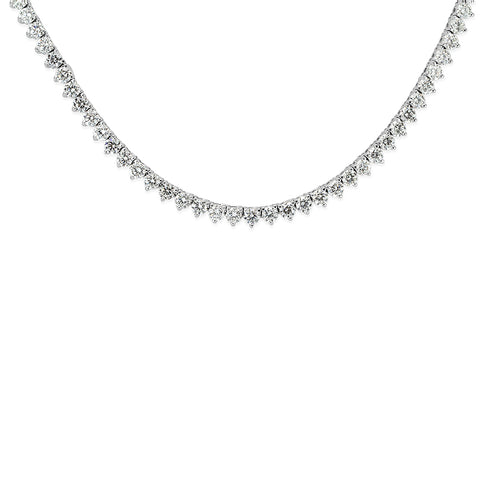 9.49ct Round Brilliant Cut Diamond Necklace in 18k White Gold in 16.5'