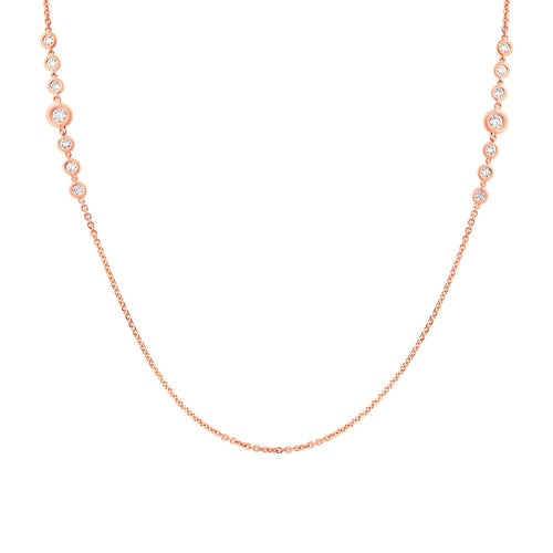 0.76ct Diamonds By The Yard Necklace in 14k Rose Gold in 18'