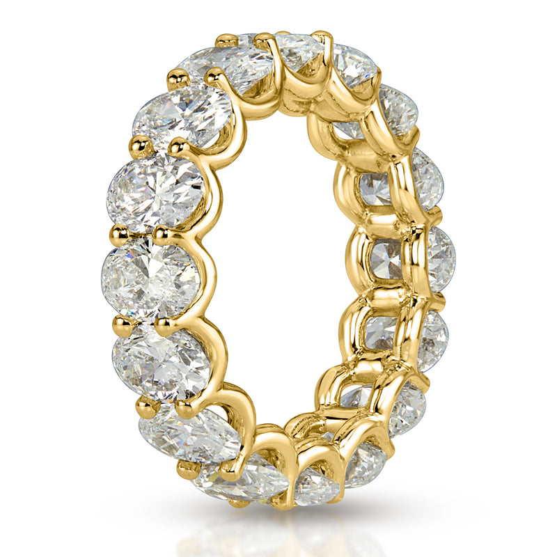 6.45ct Oval Cut Diamond Eternity Band in 18k Yellow Gold