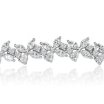 12.41ct Fancy Floral Cluster Diamond Tennis Bracelet