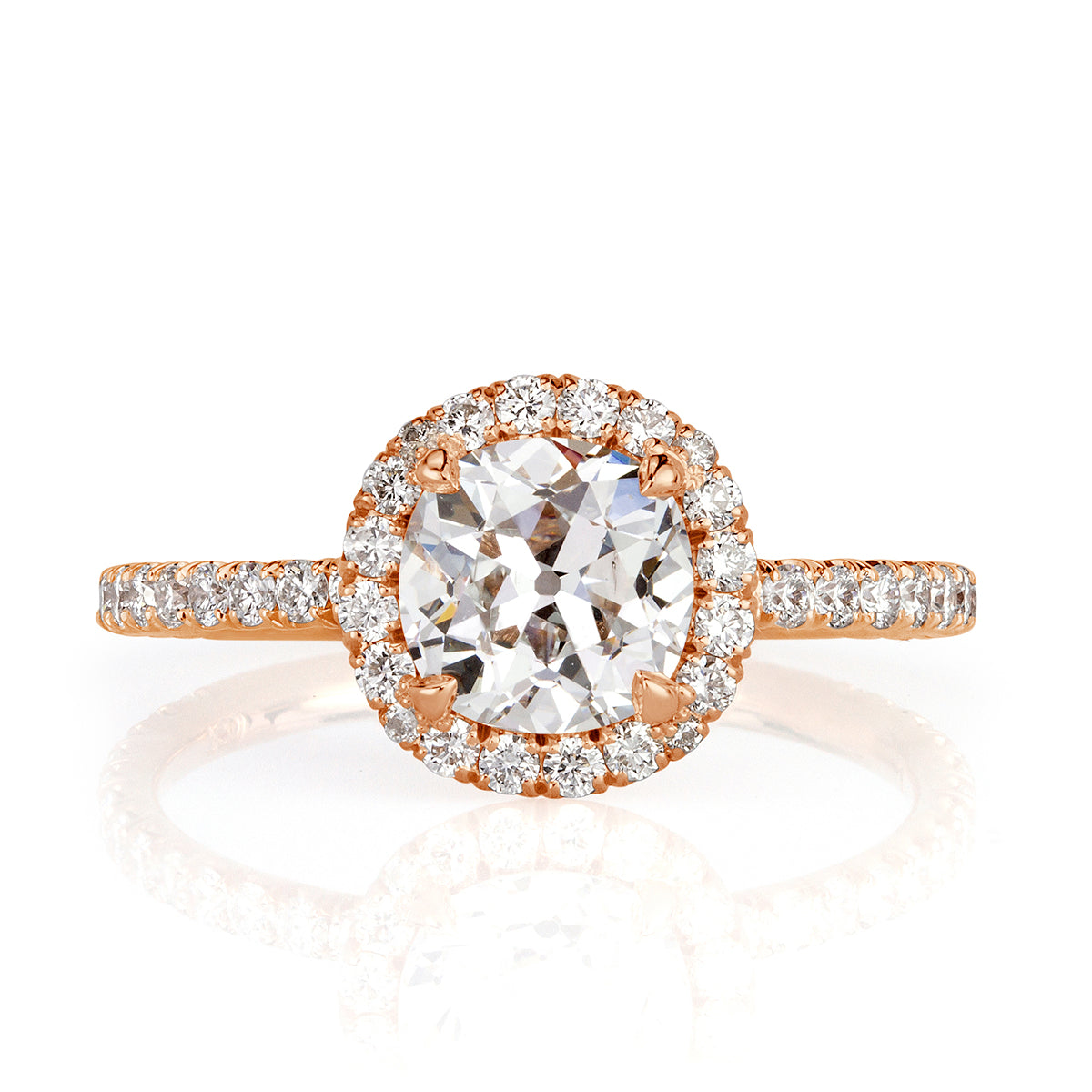 Old Mine Cut Diamond Engagement Ring - Main Image