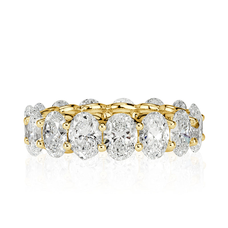 7.70ct Oval Cut Diamond Eternity Band in 18k Yellow Gold