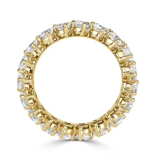 3.65ct Pear Shaped Diamond Eternity Band in 18k Yellow Gold