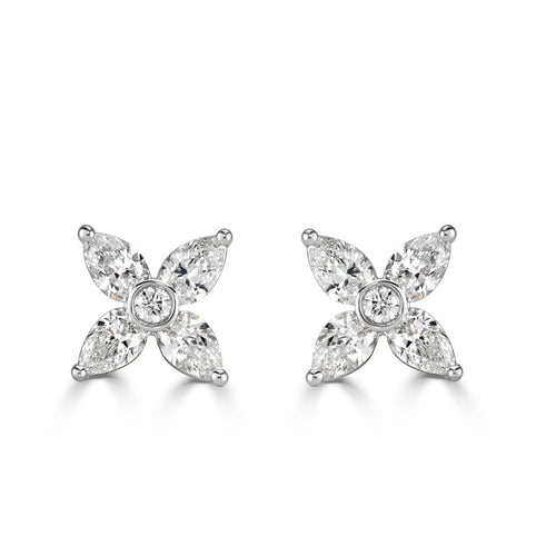 0.82ct Diamond Floral Stud Earrings