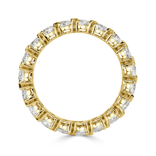 2.55ct Heart Shaped Diamond Eternity Band in 18k Yellow Gold