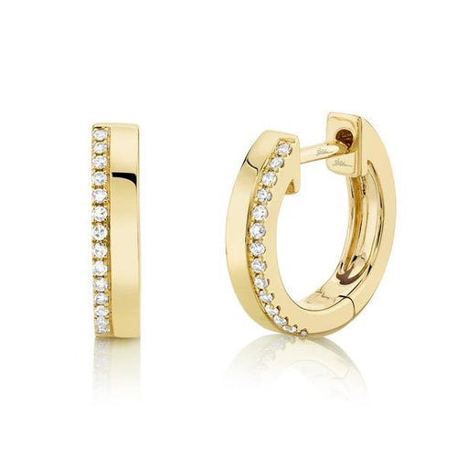 0.08ct Diamond Huggie Earrings in 14k Yellow Gold