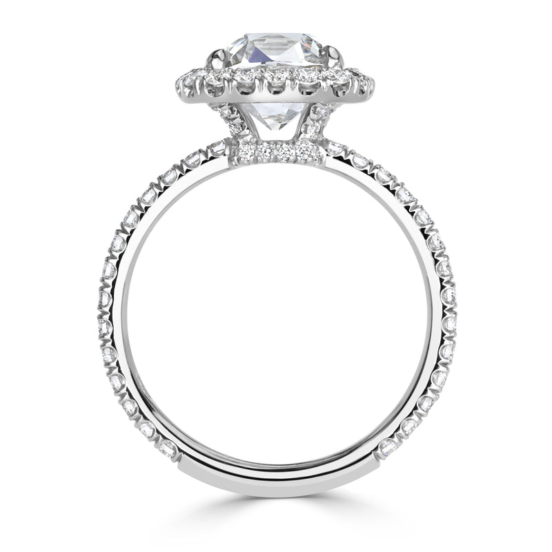 3.19ct Old Mine Cut Diamond Engagement Ring