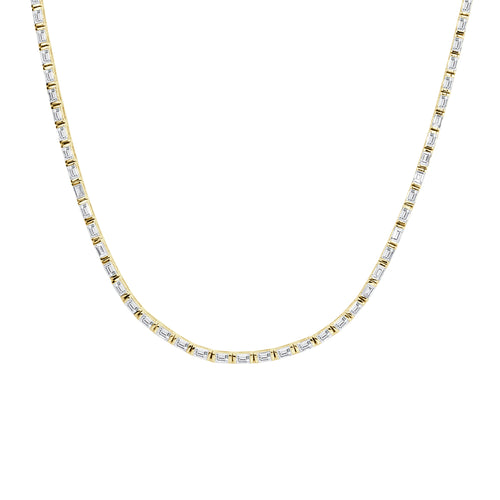 2.34ct Baguette Cut Diamond Necklace in 14k Yellow Gold