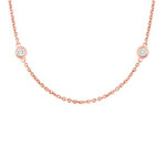 0.77ct Round Brilliant Cut Diamonds by the Yard Necklace in 14k Rose Gold