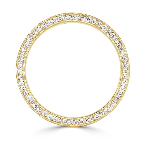 0.60ct Round Brilliant Cut Diamond Men's Engraved Wedding Band in 14k Yellow Gold