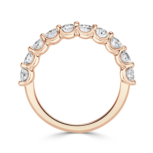 1.85ct Oval Cut Diamond Wedding Band in 18k Rose Gold