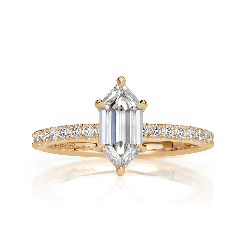 1.43ct Hexagon Cut Diamond Engagement Ring