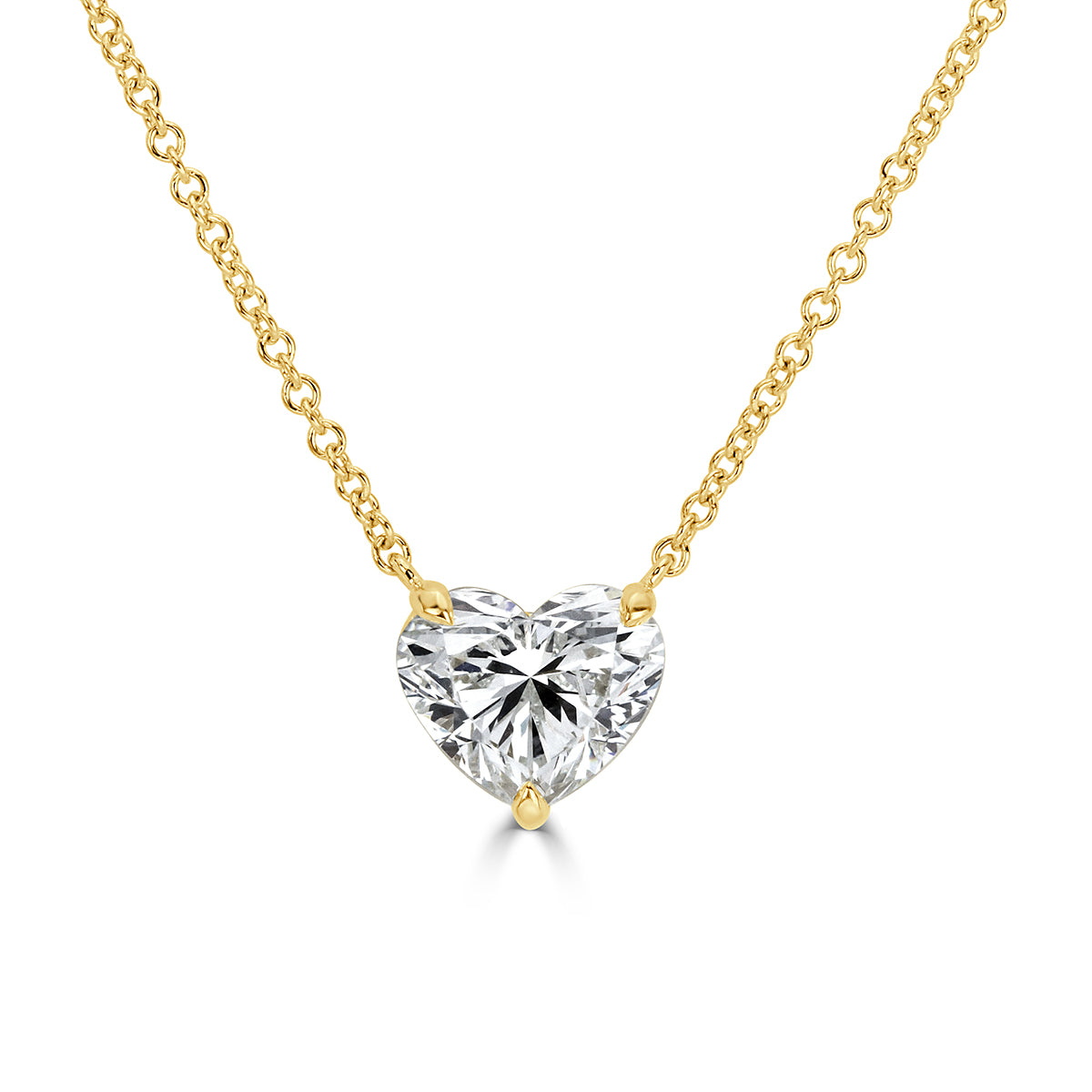 2.01Ct Heart Shaped Diamond Pendant in 18K Yellow Gold, image size:1200x1200