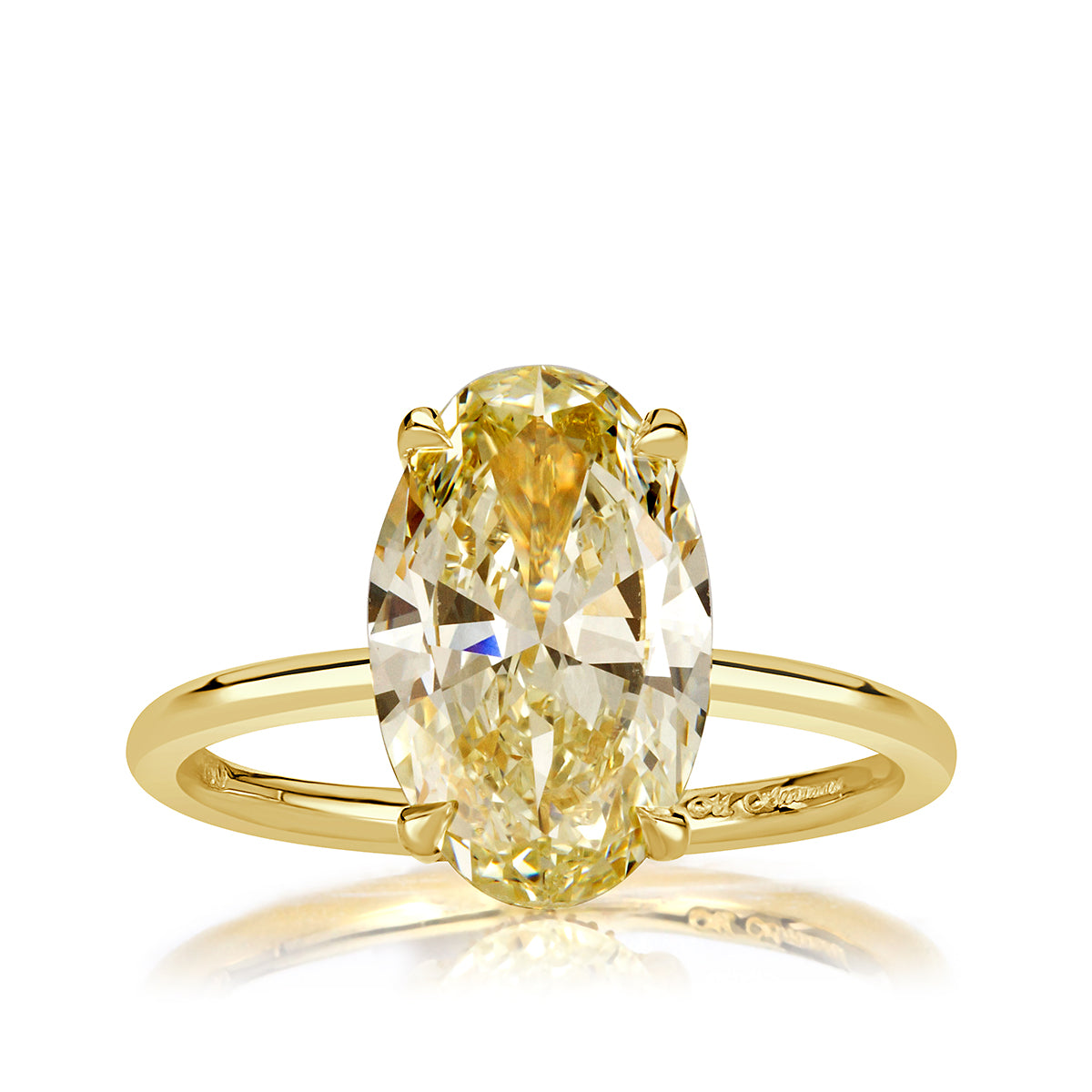 rare carat credit card login 3.10ct Fancy Light Yellow Oval Cut Diamond Engagement Ring – Mark Broumand