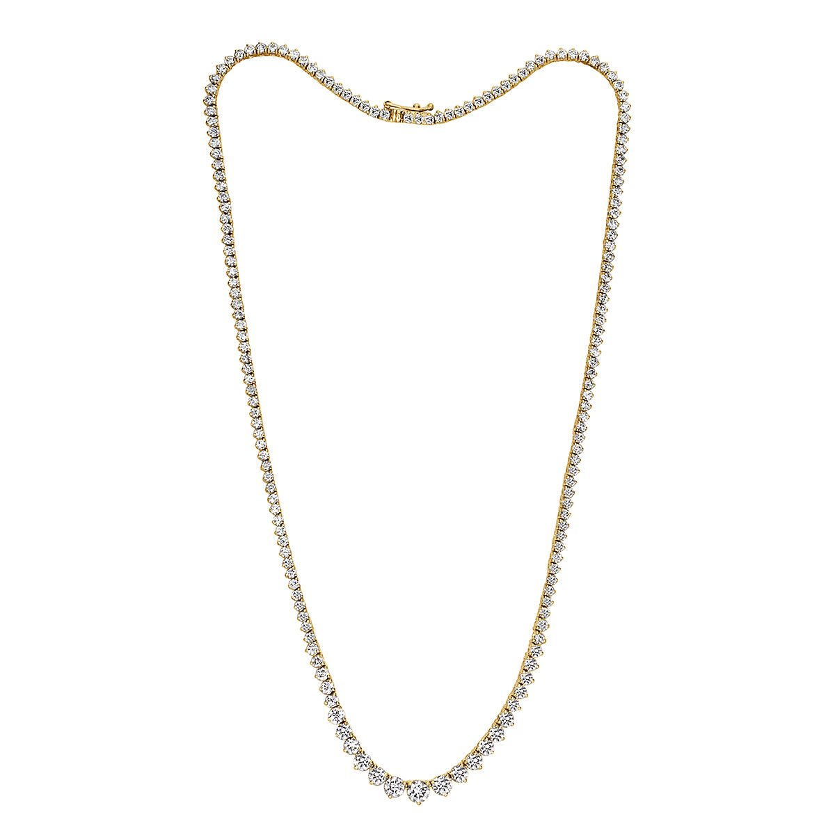 アクセサリー THE M JEWELERS THE TENNIS NECKLACE 14k Gold, Halfway Diamond Tennis Necklace With Heart Shaped