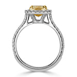 2.58ct Fancy Light Yellow Cushion Cut Diamond Engagement Ring