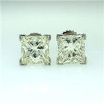 6.19ct Princess Cut Diamond Stud Earrings