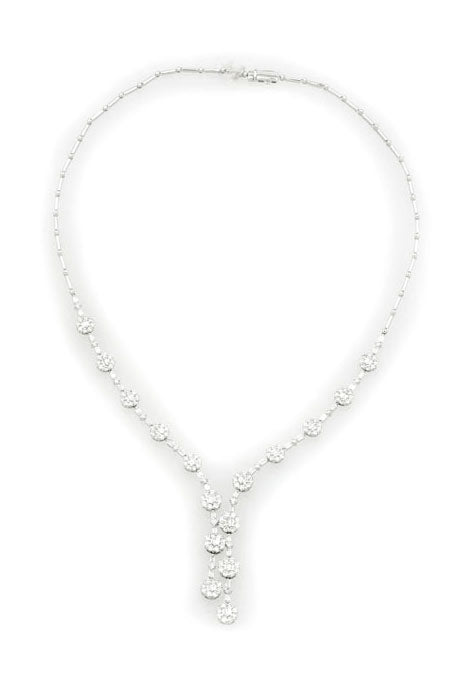 5.85ct Round and Baguette Diamond Necklace
