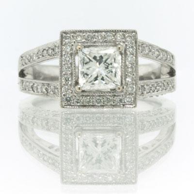 1.84ct Princess Cut Diamond Engagement Ring | Mark Broumand