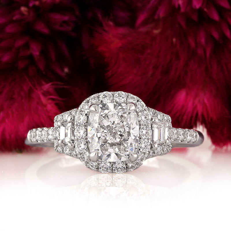 1.96ct cushion cut diamond engagement ring | Mark Broumand