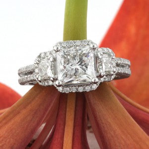 3.00ct Princess Cut Diamond Engagement Ring | Mark Broumand