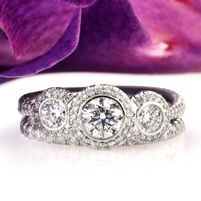 Three-Stone Round Brilliant Cut Diamond Engagement Rings for Under $6000 | Mark Broumand