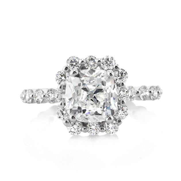 3.5 carat old mine cut diamond engagement ring flaunts a beautiful