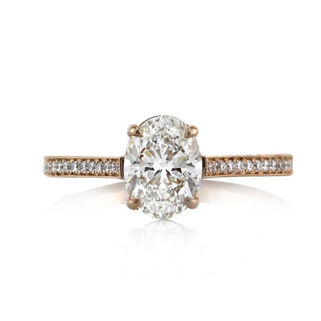 Oval Cut Single Band Engagement Ring, 1.45 Carats