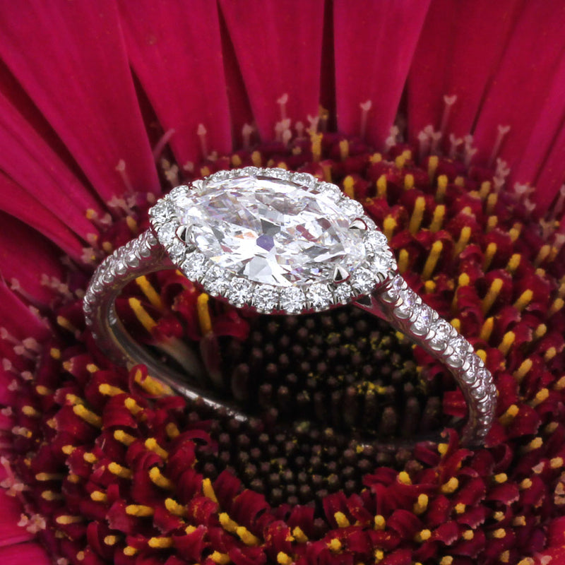 Elegant Halo Style Marquise Cut Diamond Engagement Rings
