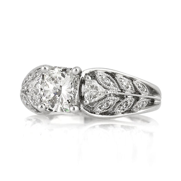1.76ct Cushion Cut Diamond Engagement Ring Shank View