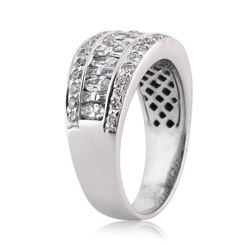 2.60ct Oval and Baguette Cut Diamond Right-Hand Ring Side View