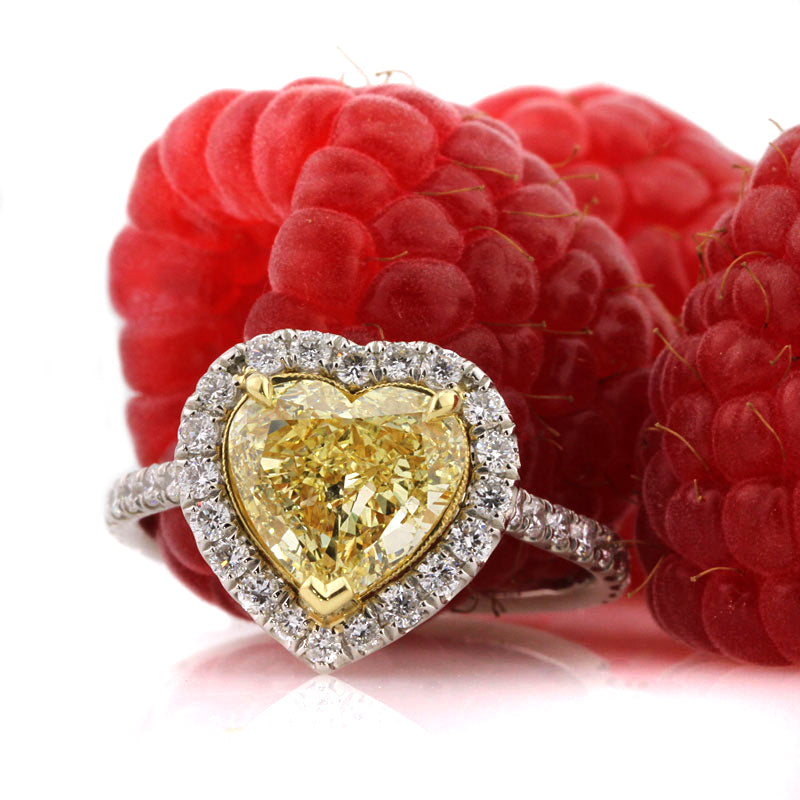 Fancy Color Heart Shaped Diamond Engagement Rings