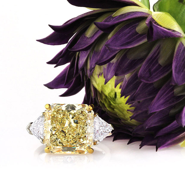 Fancy Light Yellow Radiant Cut Diamond Engagement Ring